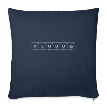Nom théodore Prénom Chimie Tableau périodique - Housse de coussin décorative 45 x 45 cm - bleu marine - Devant
