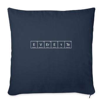 Everette Nom Prénom Chimie Tableau périodique - Housse de coussin décorative 45 x 45 cm - bleu marine - Devant