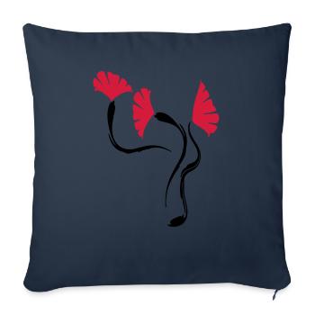 poppies_flowers - Sofa pillowcase 17,3'' x 17,3'' (45 x 45 cm) - navy - Front