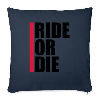 Logo rouge de la barre - Housse de coussin décorative 45 x 45 cm - bleu marine - Devant