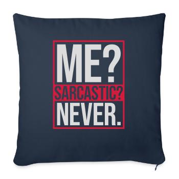 moi sarcastique ne cite jamais - Housse de coussin décorative 45 x 45 cm - bleu marine - Devant
