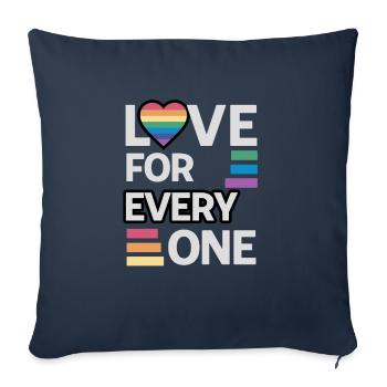 L’amour unisexe arc-en-ciel pour tout le monde - Housse de coussin décorative 45 x 45 cm - bleu marine - Devant