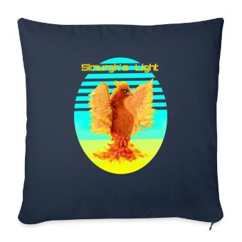Leuchtend Orange Cyber Bird: Vogel der Glücklichen - Sofakissenbezug 45 x 45 cm - Navy - Vorne