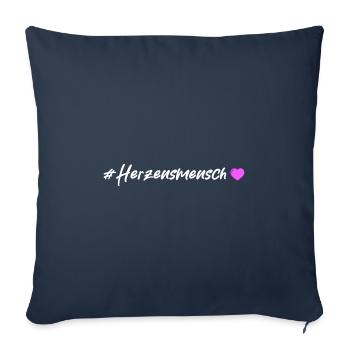 Cœur sincère - Housse de coussin décorative 45 x 45 cm - bleu marine - Devant