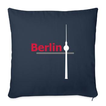 Berlin Hauptstadt Deutschland Fernsehturm Berliner - Sofakissenbezug 45 x 45 cm - Navy - Vorne