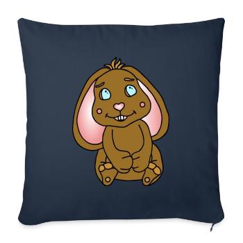 Süßer Hase mit Schlappohren - Sofakissenbezug 45 x 45 cm - Navy - Vorne
