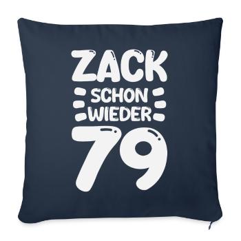 Zack 79 encore ! Anniversaire - Housse de coussin décorative 45 x 45 cm - bleu marine - Devant