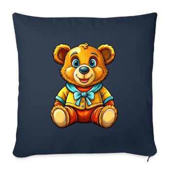 Teddy mit Pullover - Sofakissenbezug 45 x 45 cm - Navy - Vorne