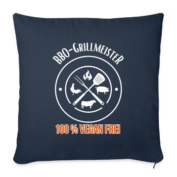 BBQ Grill Master 100% Végétalien Sans - Housse de coussin décorative 45 x 45 cm - bleu marine - Devant