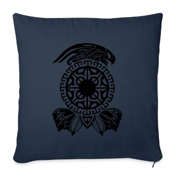 tatouage maori sur t-shirt - Housse de coussin décorative 45 x 45 cm - bleu marine - Devant