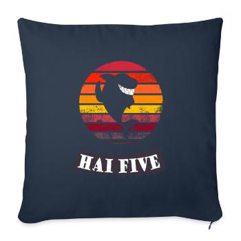 Haifisch High 5: HAI FIVE (Vintage Sunset) - Sofakissenbezug 45 x 45 cm - Navy - Vorne