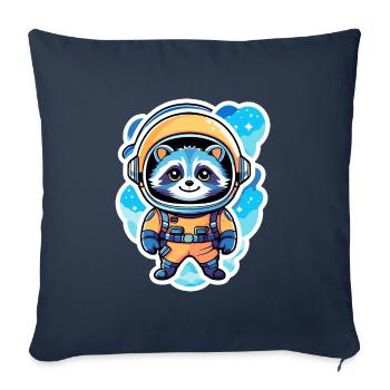 Raccoon Astronaut Illustration - Sofa pillowcase 17,3'' x 17,3'' (45 x 45 cm) - navy - Front