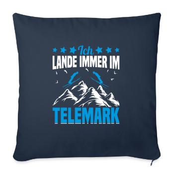 Skifliegen Skiflug Wintersport Skire zum - Sofakissenbezug 45 x 45 cm - Navy - Vorne