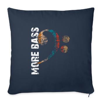 | plus de basses J’adore les | de basse Clef de fa - Housse de coussin décorative 45 x 45 cm - bleu marine - Devant