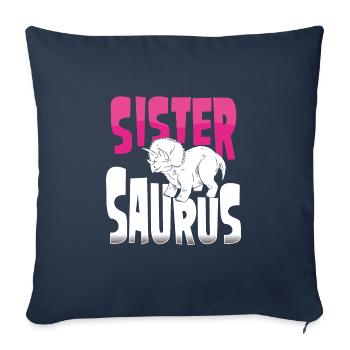 Sister Triceratops - Sofa pillowcase 17,3'' x 17,3'' (45 x 45 cm) - navy - Front