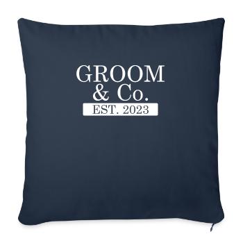 Groom and Co Année 2023 - Housse de coussin décorative 45 x 45 cm - bleu marine - Devant
