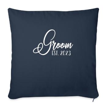 Année de toilettage 2023 - Housse de coussin décorative 45 x 45 cm - bleu marine - Devant
