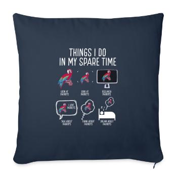 Ce que je fais pendant mon temps libre - Housse de coussin décorative 45 x 45 cm - bleu marine - Devant