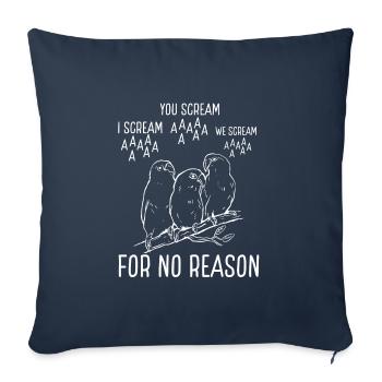 Cri de perroquet ou pas de raison - Housse de coussin décorative 45 x 45 cm - bleu marine - Devant