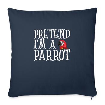 Faire semblant d’être un perroquet - Housse de coussin décorative 45 x 45 cm - bleu marine - Devant