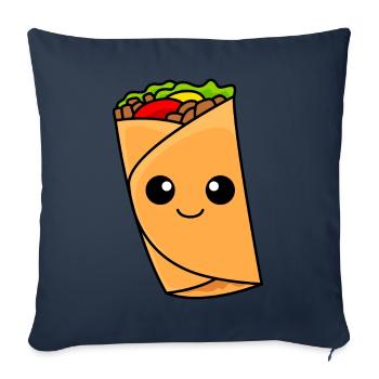 Burrito Comic - Sofa pillowcase 17,3'' x 17,3'' (45 x 45 cm) - navy - Front