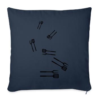 Grilles tongs Grill Symbole - Housse de coussin décorative 45 x 45 cm - bleu marine - Devant