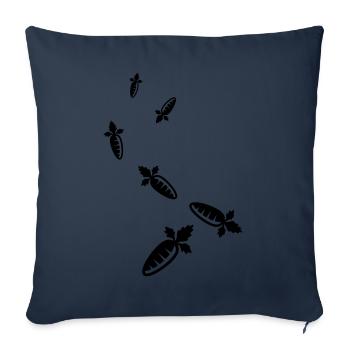 Symbole de la carotte - Housse de coussin décorative 45 x 45 cm - bleu marine - Devant