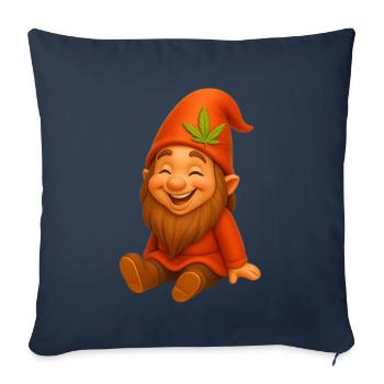 Knuffiger Zwerg goldig lachend - Sofakissenbezug 45 x 45 cm - Navy - Vorne
