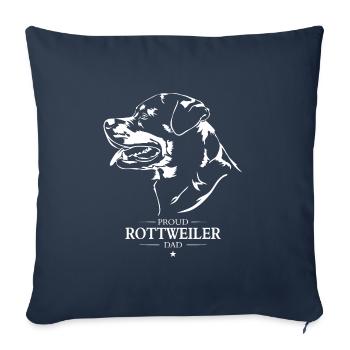 Rottweiler Papa Chien Chien Rottie Wilsigns - Housse de coussin décorative 45 x 45 cm - bleu marine - Devant