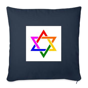 Israel lgbt drapeau - Housse de coussin décorative 45 x 45 cm - bleu marine - Devant