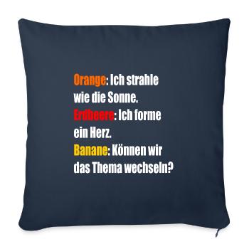 Orange Erdbeere Banane - Sofakissenbezug 45 x 45 cm - Navy - Vorne