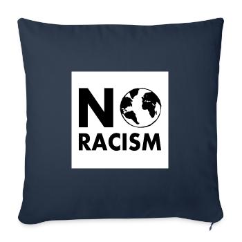 No racism - Housse de coussin décorative 45 x 45 cm - bleu marine - Devant