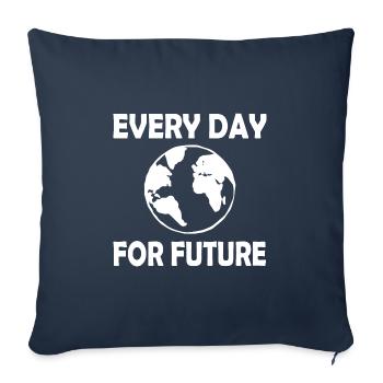 Every day for future - Housse de coussin décorative 45 x 45 cm - bleu marine - Devant