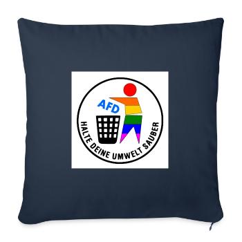 Keep your environment clean - FCK AfD - Sofa pillowcase 17,3'' x 17,3'' (45 x 45 cm) - navy - Front
