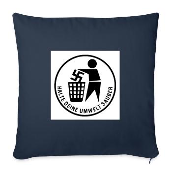 Keep your environment clean - Sofa pillowcase 17,3'' x 17,3'' (45 x 45 cm) - navy - Front