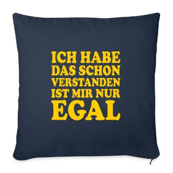J’ai déjà compris ça, je m’en fiche - Housse de coussin décorative 45 x 45 cm - bleu marine - Devant