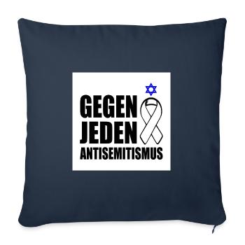Contre tout antisémitisme - Housse de coussin décorative 45 x 45 cm - bleu marine - Devant