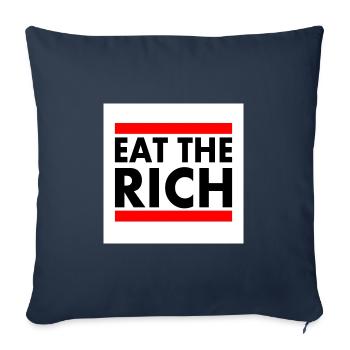 Eat the rich - Housse de coussin décorative 45 x 45 cm - bleu marine - Devant