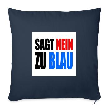 dit non au bleu - Housse de coussin décorative 45 x 45 cm - bleu marine - Devant
