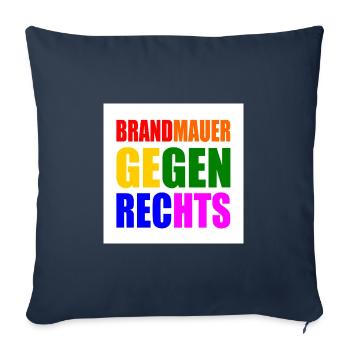 brandmauer gegen rechts - Sofakissenbezug 45 x 45 cm - Navy - Vorne