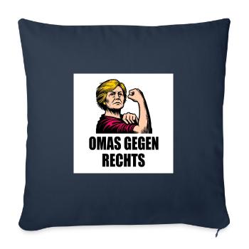 Omas gegen rechts - Sofakissenbezug 45 x 45 cm - Navy - Vorne
