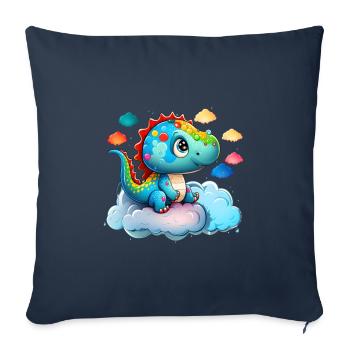 Dinosaur Baby Child Rainbow Gift - Sofa pillowcase 17,3'' x 17,3'' (45 x 45 cm) - navy - Front