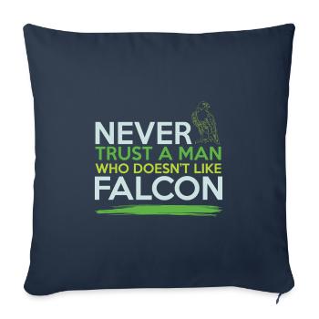Dicton cool de la fauconnerie - Housse de coussin décorative 45 x 45 cm - bleu marine - Devant