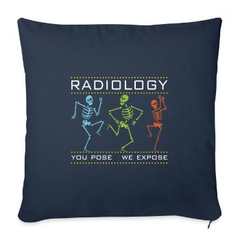 Dewi Dancing Skeletons - Radiologist Design - Sofa pillowcase 17,3'' x 17,3'' (45 x 45 cm) - navy - Front