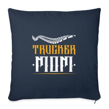 Citation d’une maman camionneuse - Housse de coussin décorative 45 x 45 cm - bleu marine - Devant