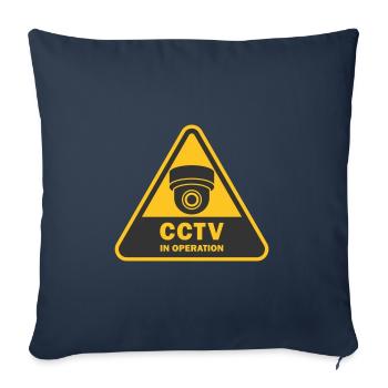 Symbolsymbol für Überwachungskameras in Verwendung. Stationäre Videoüberwachung - Sofakissenbezug 45 x 45 cm - Navy - Vorne