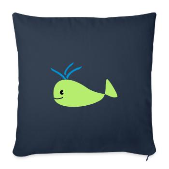 whale - Housse de coussin décorative 45 x 45 cm - bleu marine - Devant