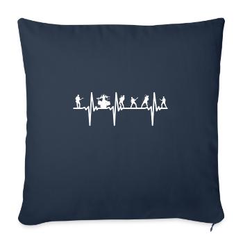 Herzschlag Band - Mon cœur bat pour la bonne musique - Housse de coussin décorative 45 x 45 cm - bleu marine - Devant