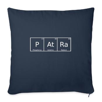 Patra Nom Prénom Chimie Tableau périodique Éléments - Housse de coussin décorative 45 x 45 cm - bleu marine - Devant