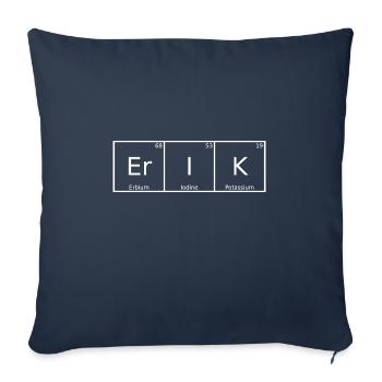 Erik Nom Prénom Chimie Tableau périodique Éléments - Housse de coussin décorative 45 x 45 cm - bleu marine - Devant